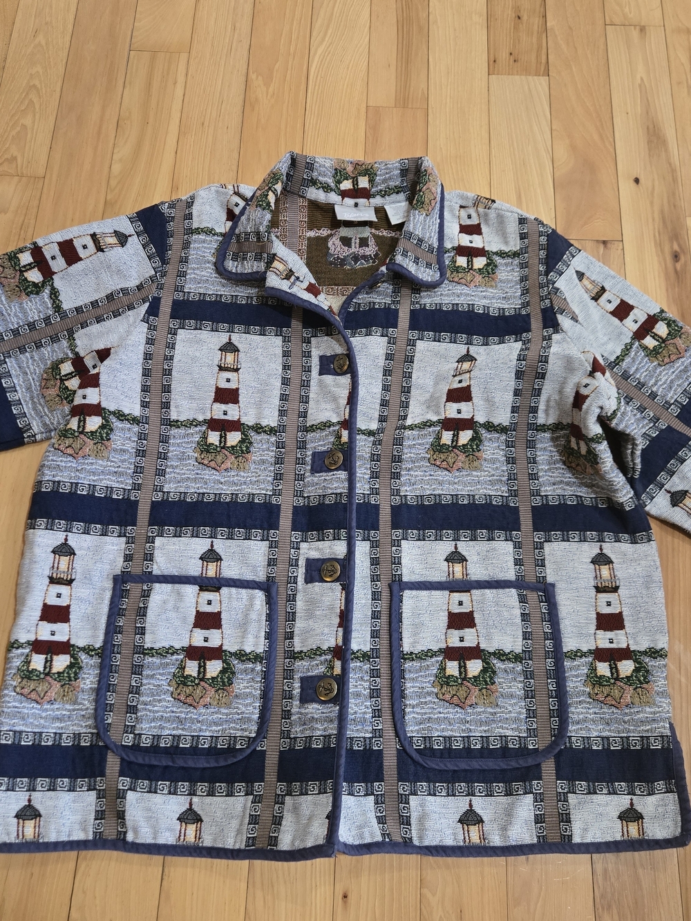 90s Vintage Blair Nautical Tapestry Jacket XXL